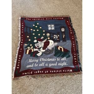 Warner Bros. Looney Tunes Christmas Fringed Throw Blanket Night Before Christmas